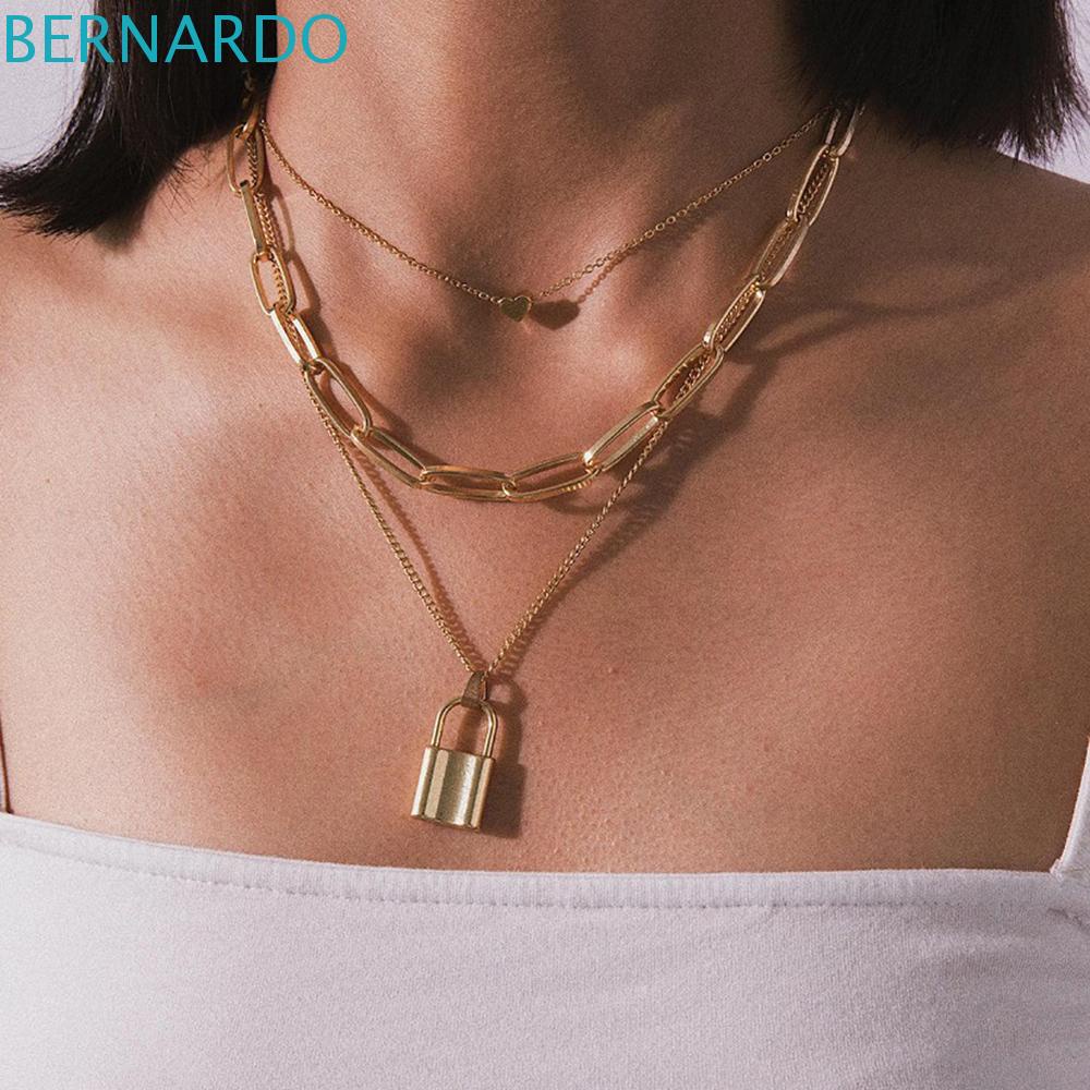 Vòng cổ Choker Nhiều Lớp Mặt Ổ Khóa Trái Tim BERNARDO