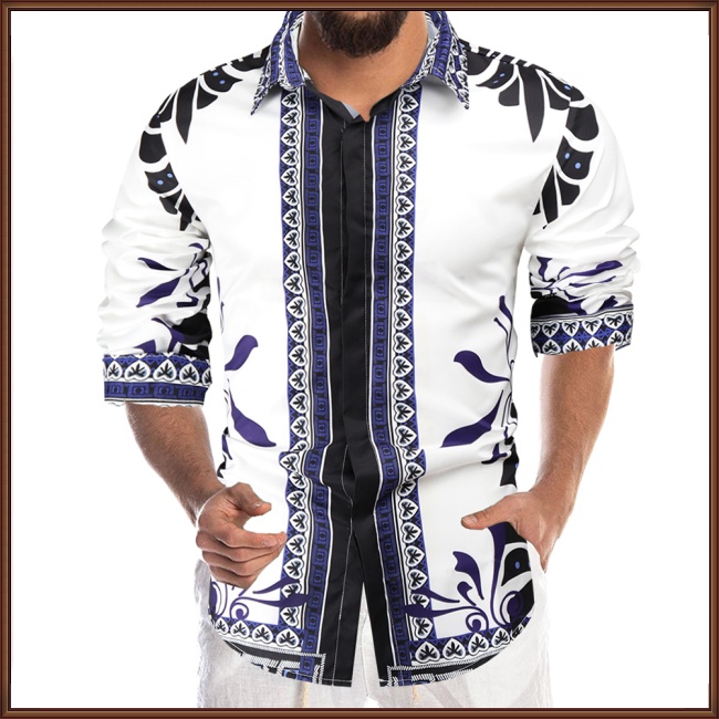 Áo Sơ Mi Dài Tay In Họa Tiết Thời Trang Dành Cho Nam