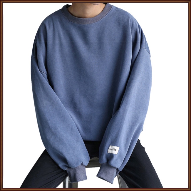 Áo Nỉ Tay Dài Cổ Tròn Form Rộng Thời Trang Cho Nam Và Nữ