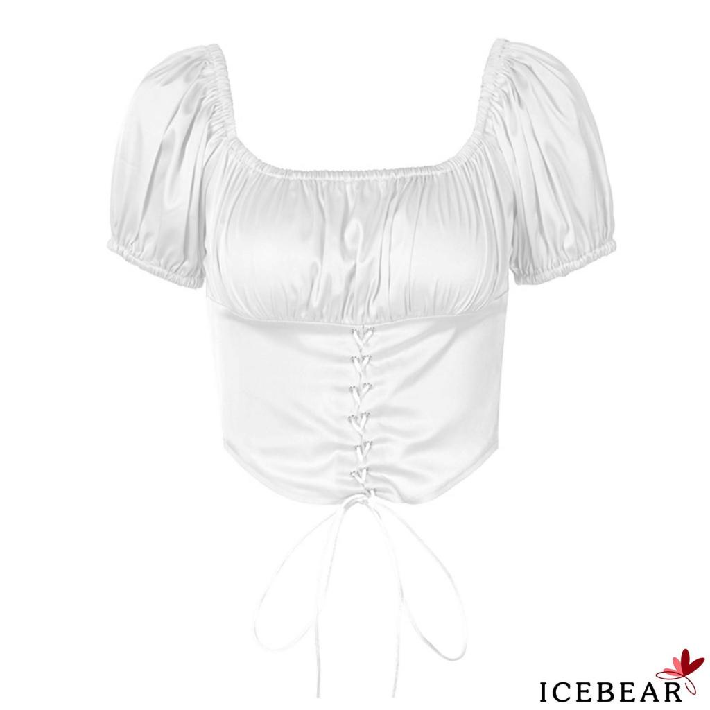 Áo Thun Tay Phồng Màu Trơn Thời Trang Hàn Quốc Cho Nữ