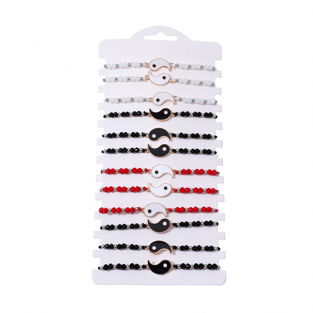 [Ts] Set 12 Vòng Tay Bện Dây Handmade Có Thể Điều Chỉnh Trang Trí Mắt Phong Cách Tai Chi Thời Trang Nhỏ Gọn Dành Cho Nữ