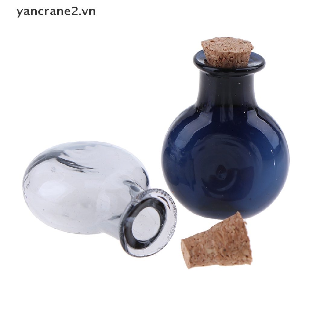 Bộ 2 Lọ Điều Ước Thủy Tinh Mini Có Nút Bần Tiện Dụng {yancrane2.vn}