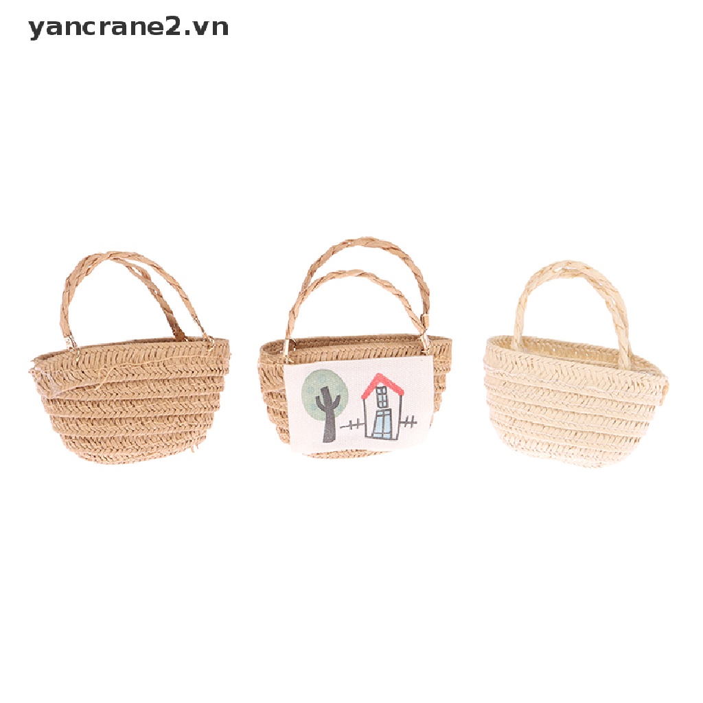 Giỏ Rơm Đựng Đồ Mini 1 / 12 Cho Nhà Búp Bê {yancrane2.vn}
