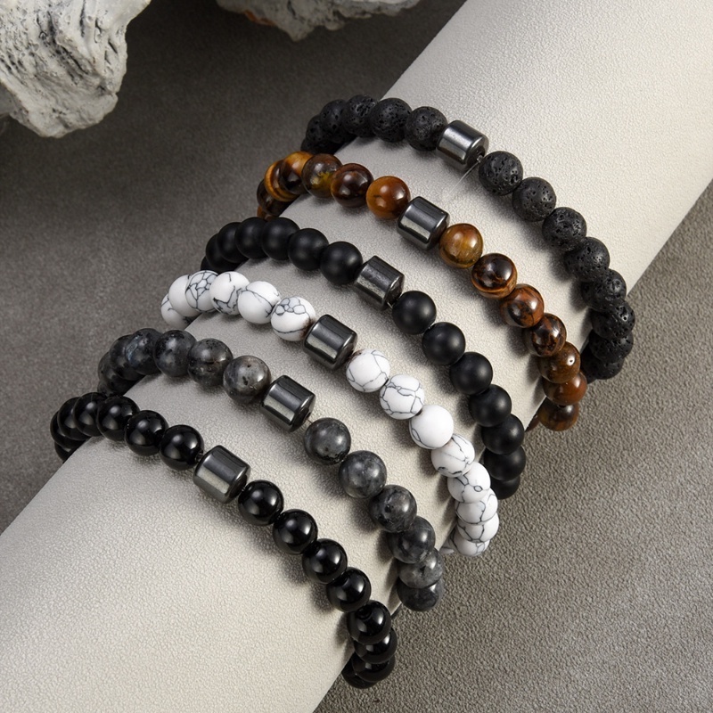 Vòng Tay Chuỗi Hạt Đá Tự Nhiên 8mm Phong Cách Đơn Giản Thời Trang Cho Nam Và Nữ