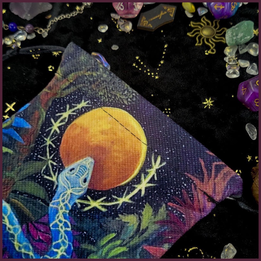 Túi Dây Rút Mini 5.12x7.09in In Họa Tiết Bài Tarot Bí Ẩn Đựng Trang Sức Tiện Dụng