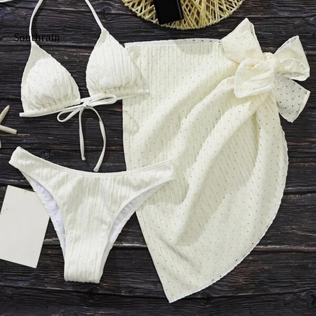 Bộ Bikini 1 Mảnh Bằng Nylon Siêu Mềm 3 Món Thời Trang Đi Biển Quyến Rũ Cho Nữ