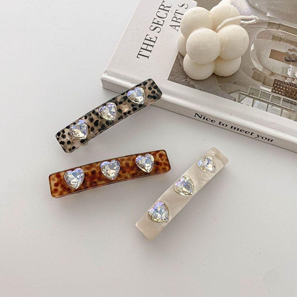 Kẹp Tóc Mái Bên Họa Tiết Trái Tim Acetic Acid Đơn Giản Dễ Thương Dành Cho Bạn Gái