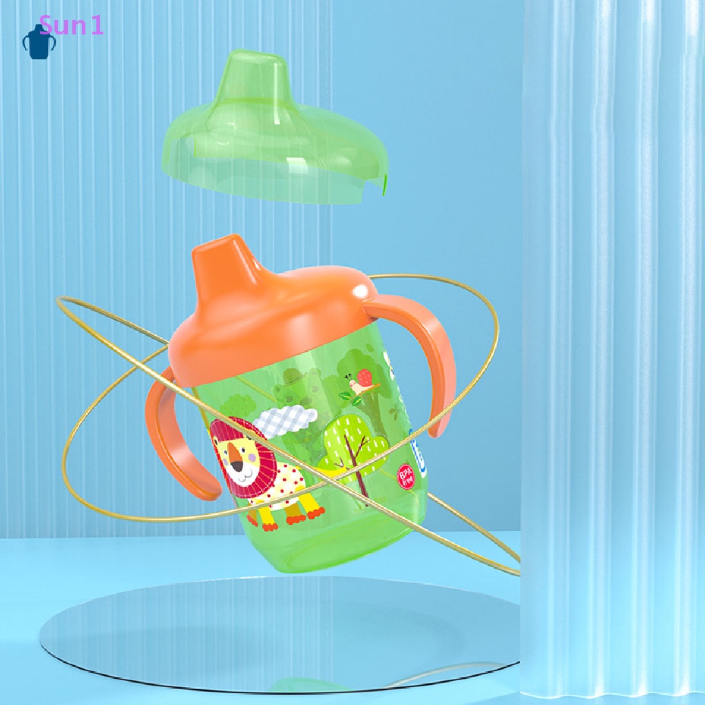 Cốc Uống Nước Có Tay Cầm Và Nắp Đậy Chống Tràn Dành Cho Bé 1 &gt;