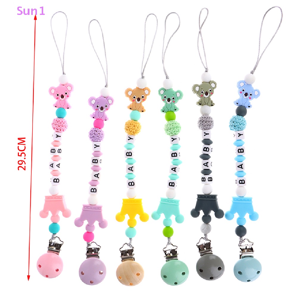 Dây Kẹp Núm Vú Giả Sun1 &gt; Sun1 &gt; Bằng Silicon Hình Gấu Koala Cho Bé Mọc Răng