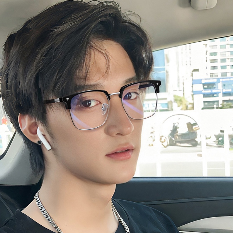 Kính Mát Gọng Vuông TR90 Bằng Kim Loại Chống Ánh Sáng Xanh Chống Bức Xạ Thời Trang Hàn Quốc Cho Nữ