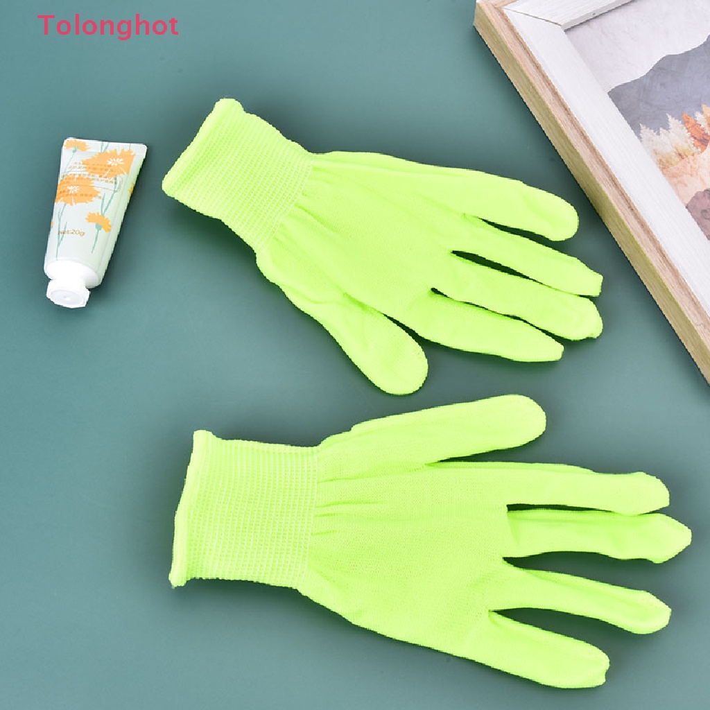 Set 5 Đôi Găng Tay Làm Việc Linh Hoạt Màu Xanh Lá Dạ Quang