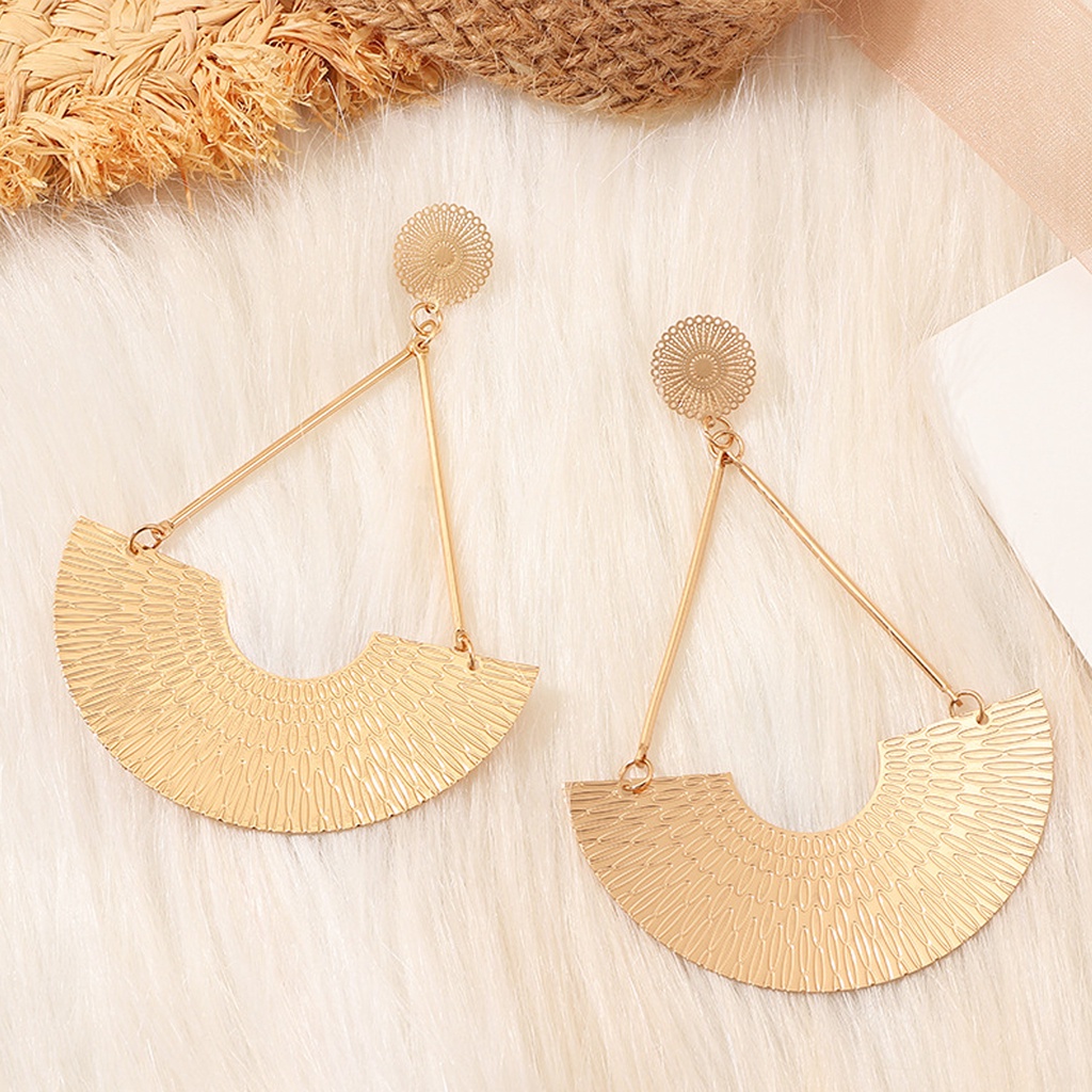 1 Đôi Bông Tai Dáng Dài Họa Tiết Hình Học Phong Cách Bohemian Thời Trang
