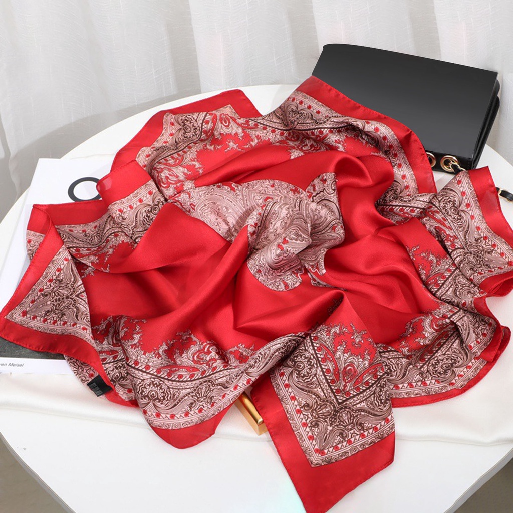 Khăn Choàng Cổ Chống Tia UV Mềm Mại Thoáng Khí In Họa Tiết Vintage Cho Nữ