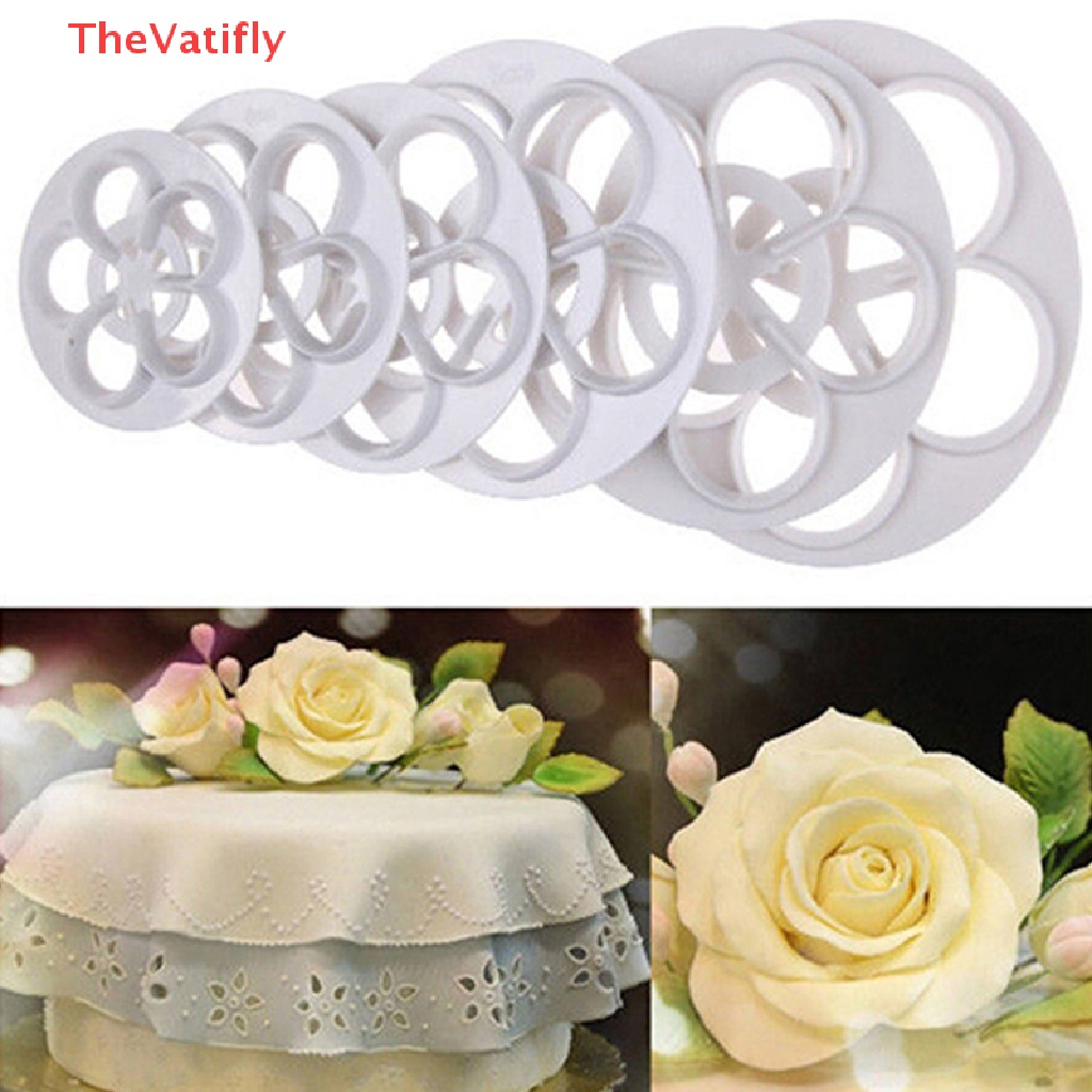 Set 6 Dụng Cụ Cắt Bánh Quy Hình Hoa Hồng DIY