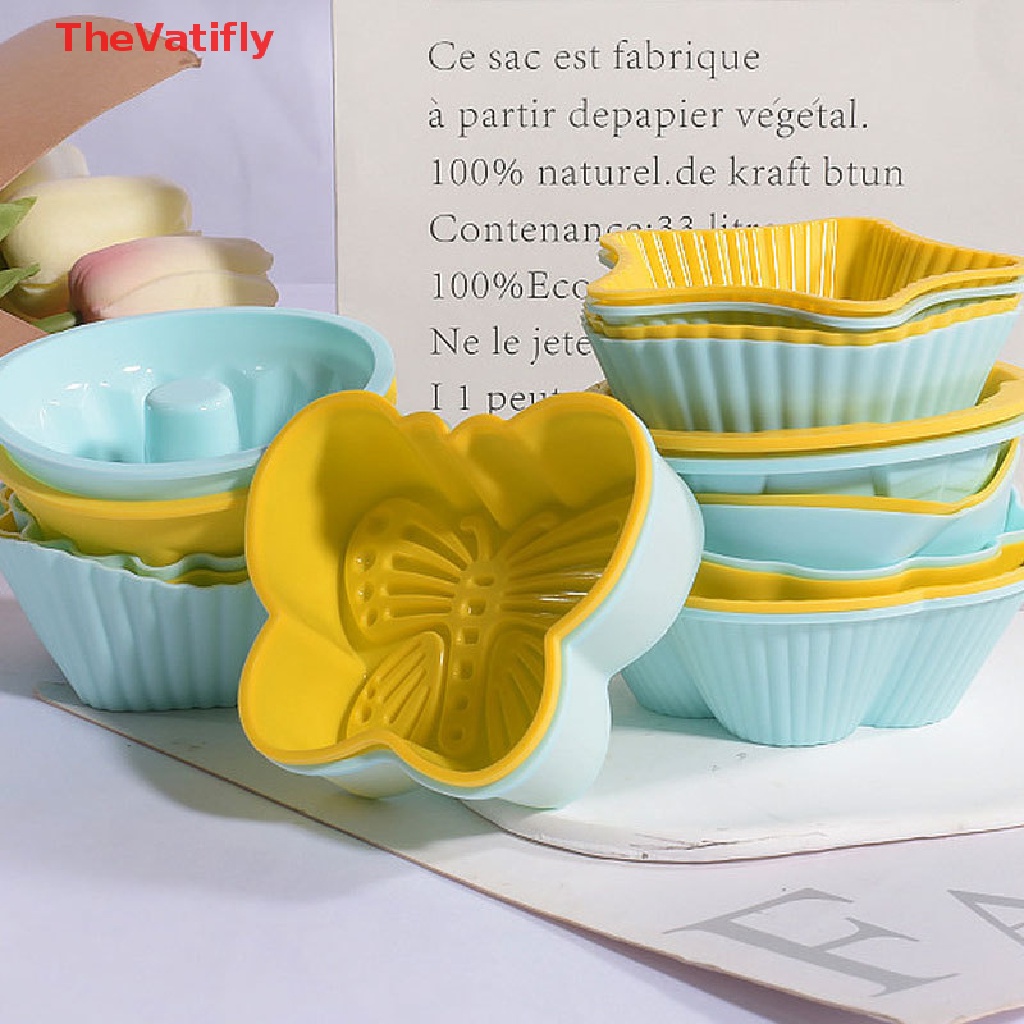 Set 10 Khuôn Silicone Làm Bánh Muffin Có Thể Tái Sử Dụng DIY