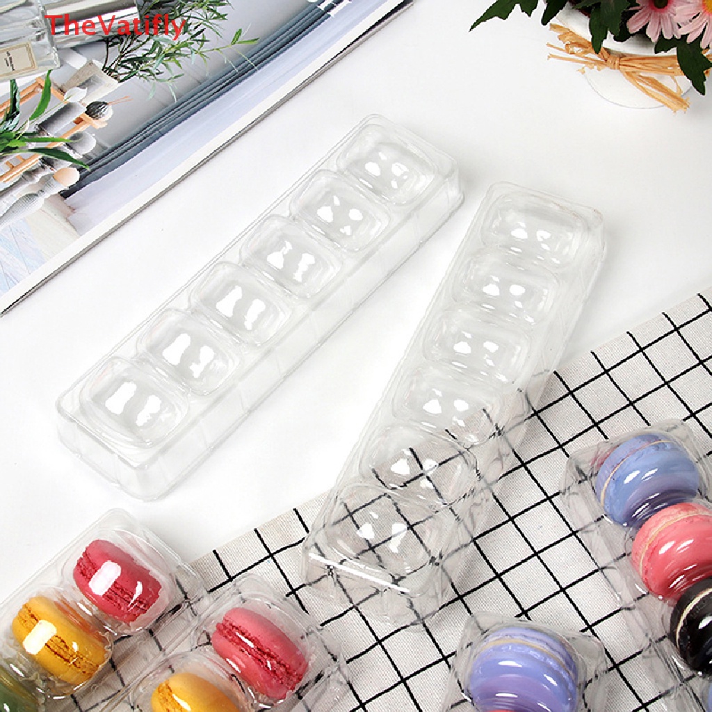 [Thevalifly] Bộ 5 Hộp Giấy Đựng Bánh Macaron PET / Bánh Quy / Món Tráng Miệng / Đồ Tráng Miệng Tại Nhà Bán