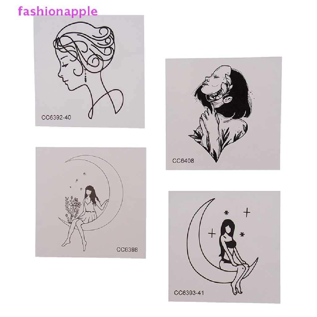 Bộ 5 Tấm Hình Xăm Dán Họa Tiết Trắng Đen Phong Cách Vintage