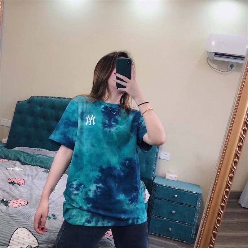 Áo Thun Tay Ngắn Vải Cotton Plus Size Thêu Họa Tiết Màu Nhuộm Thời Trang Cho Nam Và Nữ