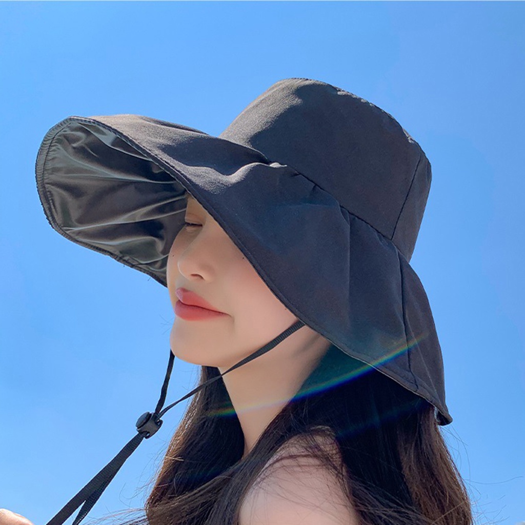 Nón Vành Rộng UPF 50 Chống Tia UV Chắn Gió Thời Trang Mùa Hè