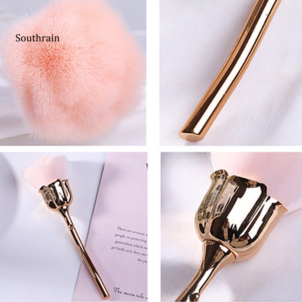 Cọ Phủi Bụi Móng Tay Lông Mềm Hình Hoa Hồng