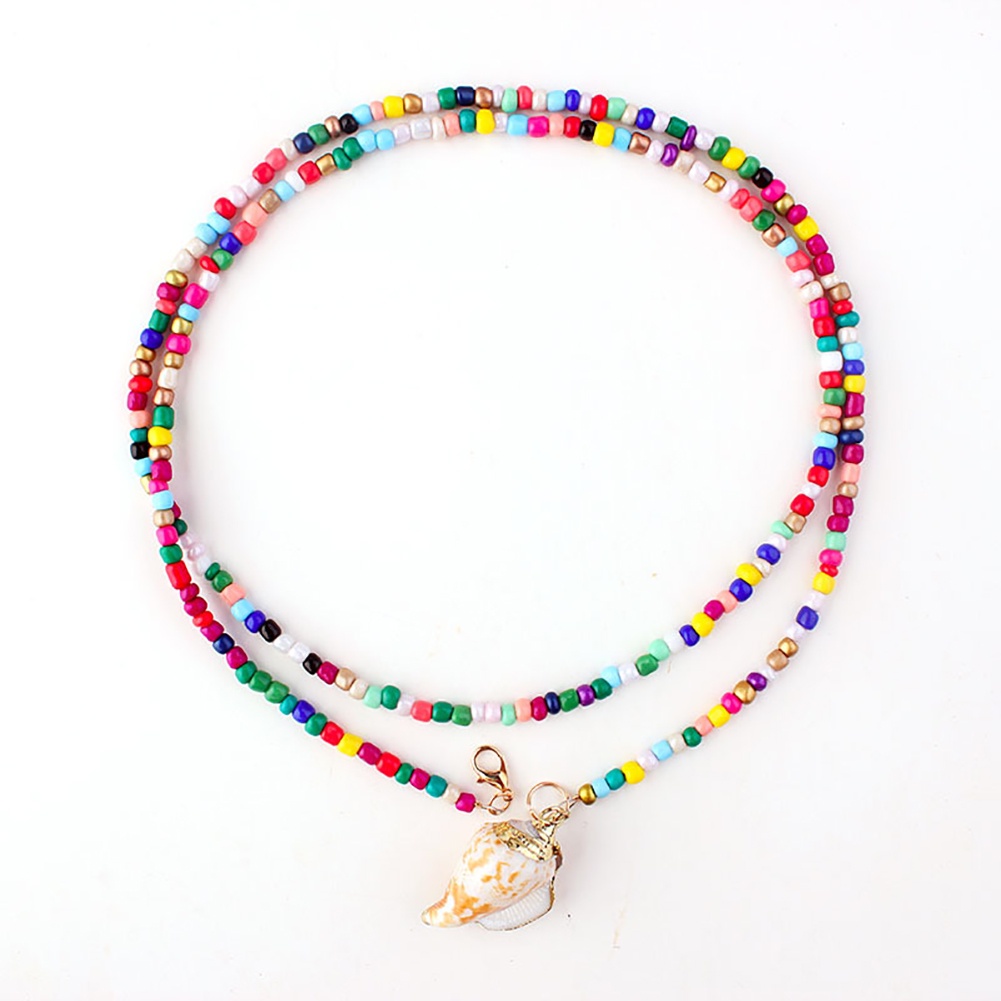 Vòng cổ Hợp Kim Hai Lớp Trang Trí Vỏ Sò Xinh Xắn Cho Nữ