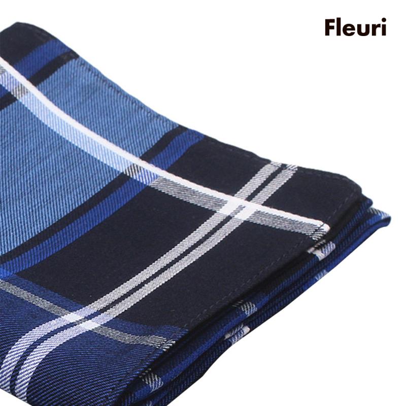 [Fleurir] Khăn Tay Kẻ Sọc Caro Mềm Mại Thoải Mái Đa Năng Thời Trang Cho Nam