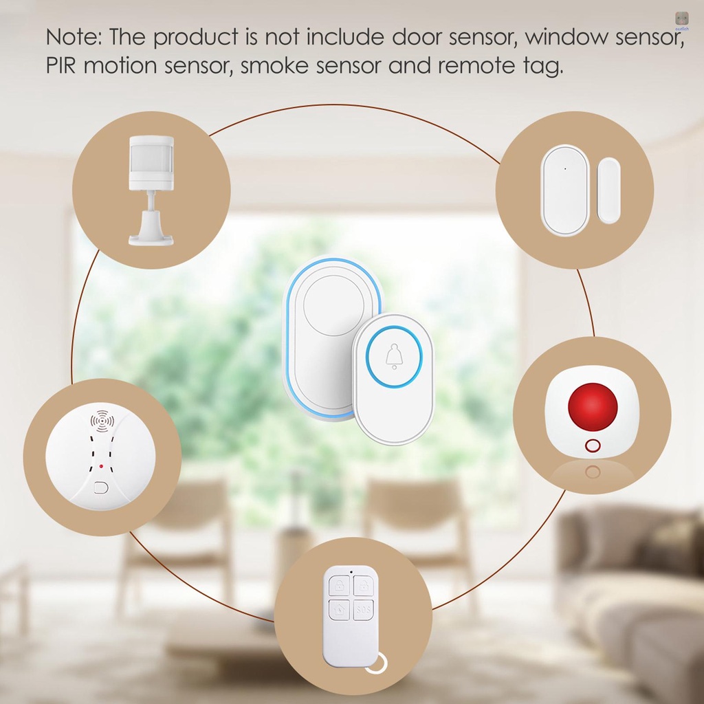 Chuông Cửa Không Dây 58 Melody 5 Chế Độ Âm Lượng 2.4GHz Tương Thích Với APP
