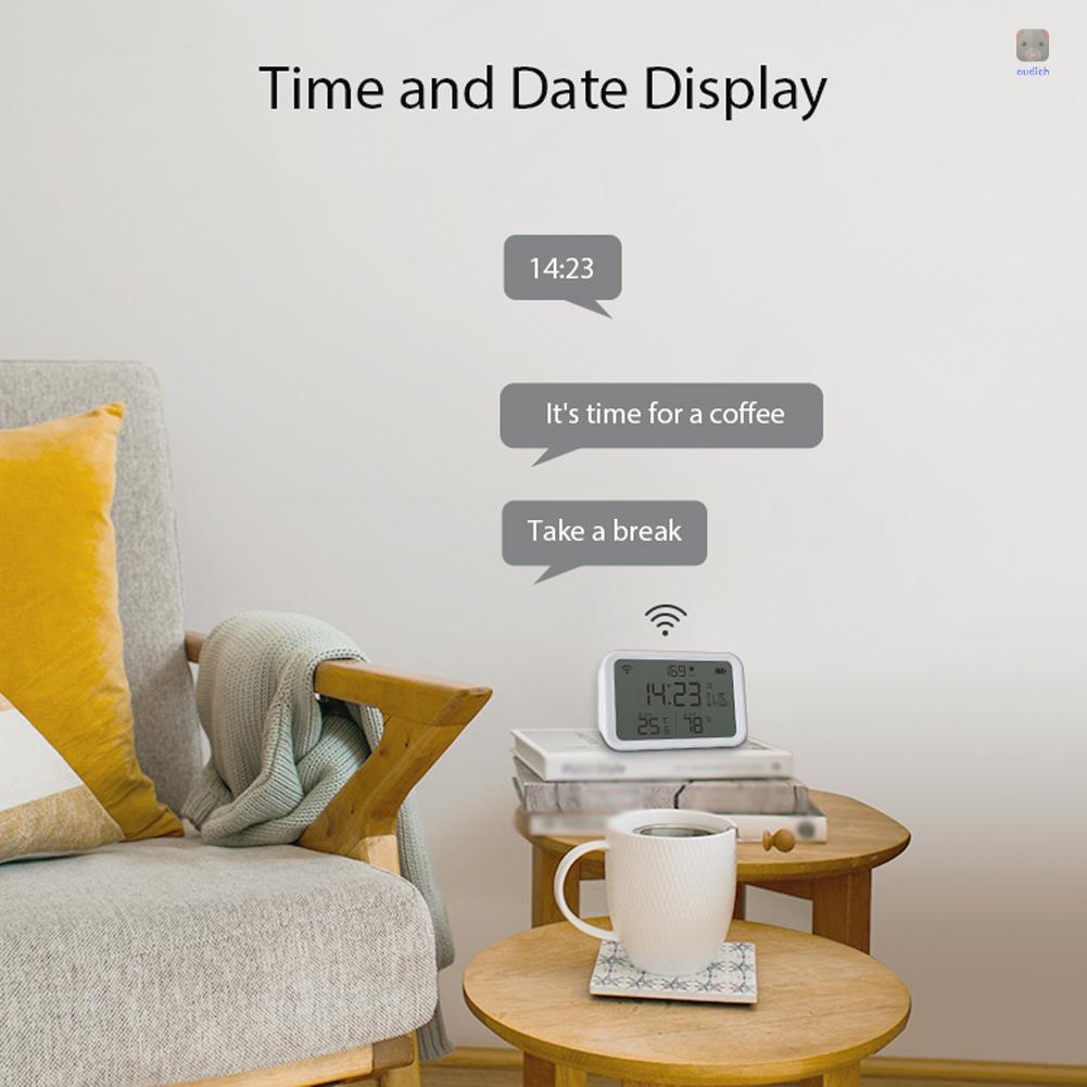 Đồng Hồ Báo Thức Kiêm Nhiệt Độ Và Độ Ẩm WiFi 4 Trong 1 Có Màn Hình Hiển Thị Ngày Tháng Thông Minh Cho Phòng Khách / Phòng Ngủ