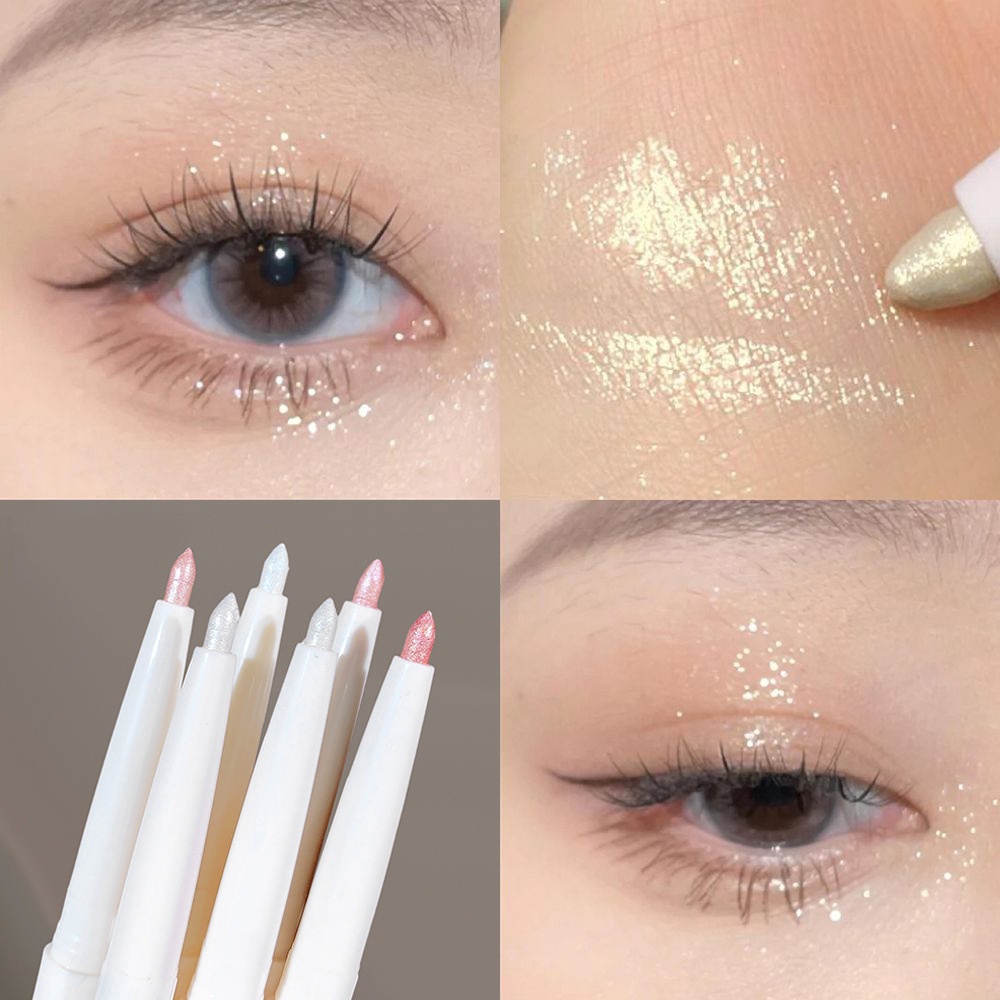 Bút kẻ mắt kim cương mờ Pearlescent Bút kẻ mắt long lanh lâu trôi Ngôi sao tỏa sáng Bút tằm nằm Chống thấm nước Làm sáng Bút chì trang điểm tằm JULYSTAR