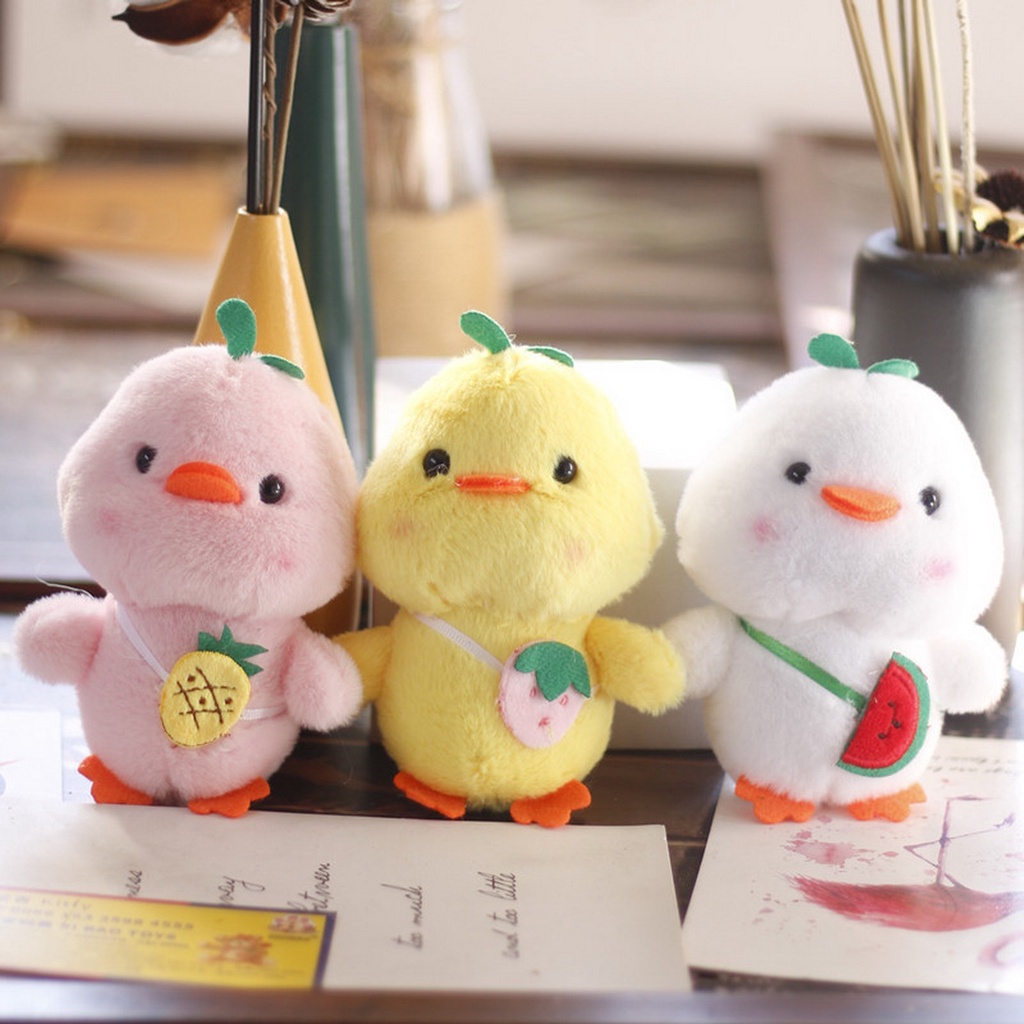 Móc Khóa Hình Vịt Nhồi Bông 11cm Bằng Cotton Mềm Mại