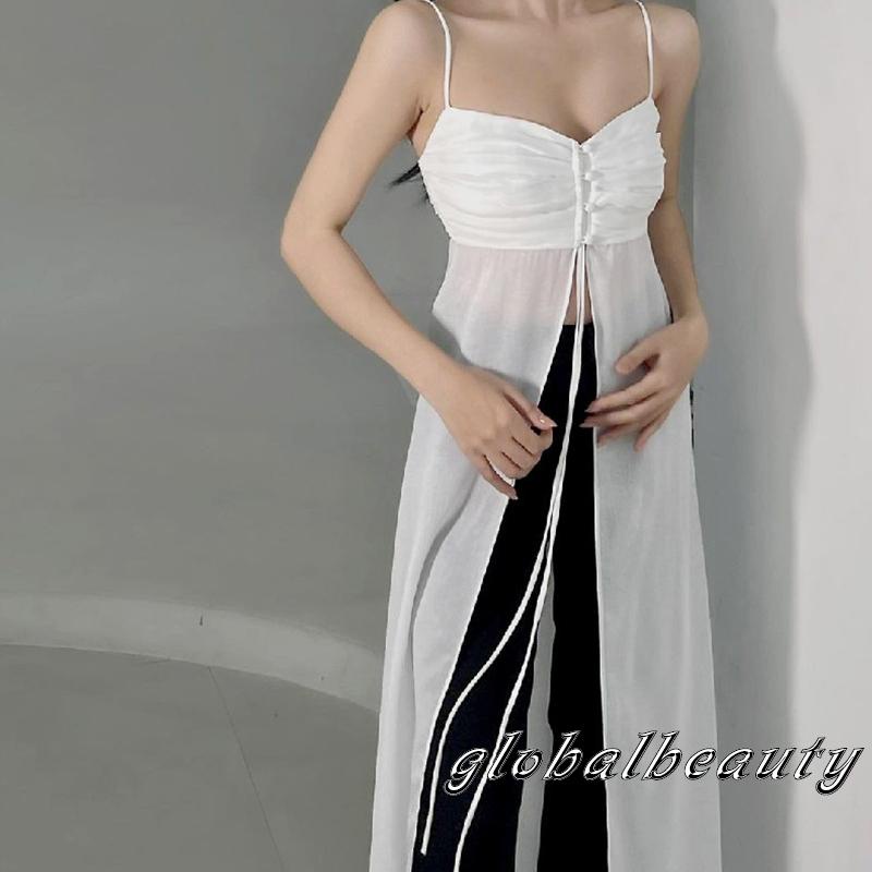 Đầm Dài Hai Dây Không Tay Thời Trang Gợi Cảm Cho Nữ