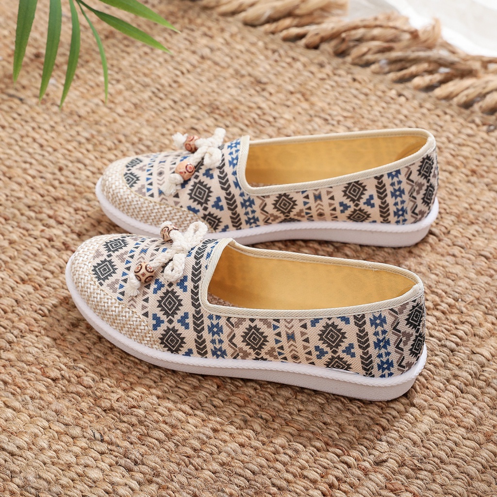 Giày Lười Vải Lanh Mỏng Nhẹ Chống Trượt Thời Trang Mùa Hè Hàng Mới 2023