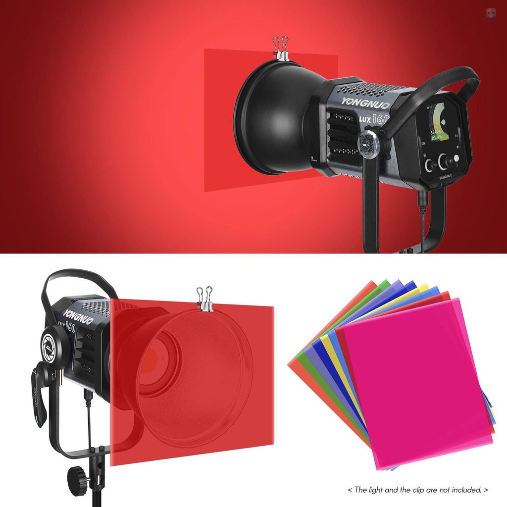 Set 8 Tấm Lọc Bằng Nhựa Trong Suốt 50 * 40cm / 20 * 16in Cho Đèn LED Studio