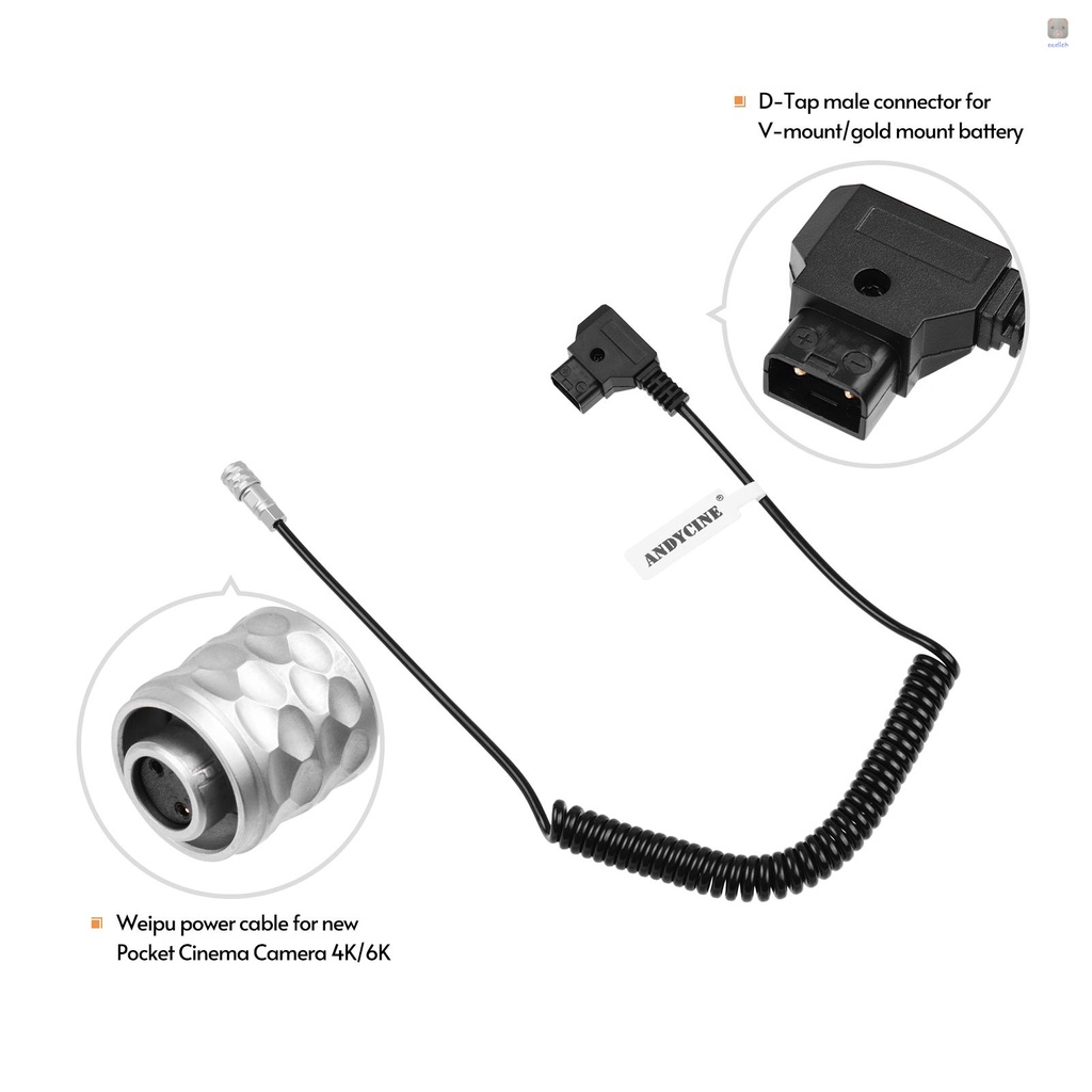 Dây Cáp Nguồn ANDYCINE D-Tap Sang Bmcc 4K / 6K Weipu Tương Thích Với Camera Bỏ Túi 4K / 6K &amp; V