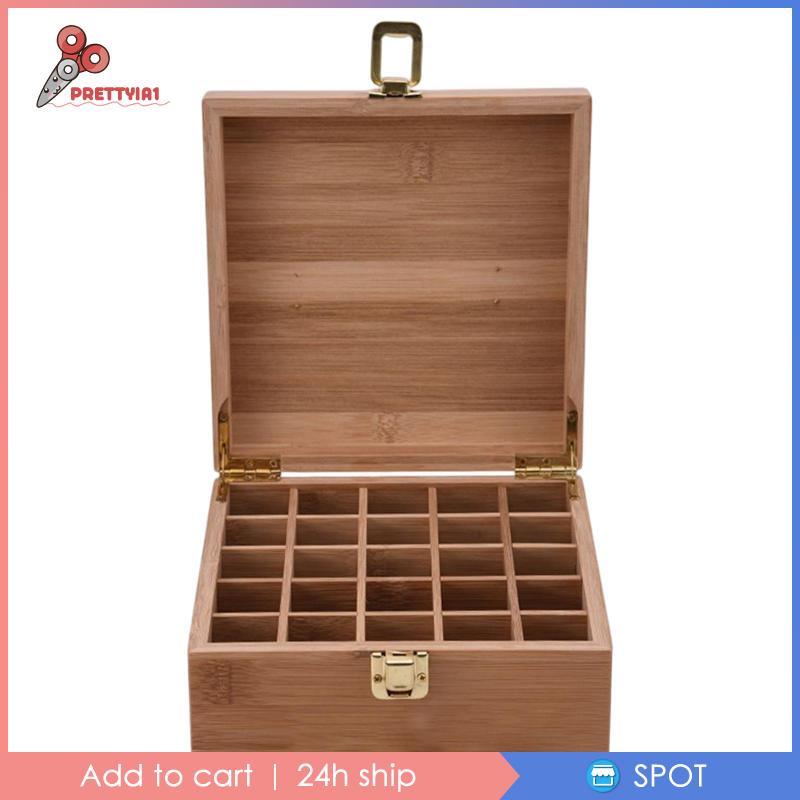 [Prettyia1] Hộp Đựng Tinh Dầu 25 Ngăn Có Tay Cầm Nhỏ Gọn