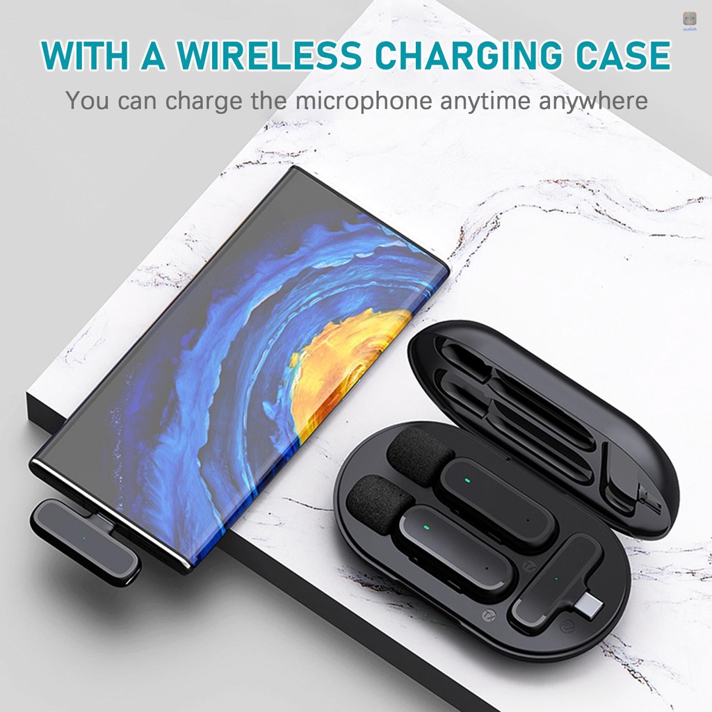 Hệ Thống Micro Không Dây One-Trong-Two Có Kẹp Cố Định Điện Thoại Android / Video 20M Tích Hợp Pin Tích Hợp Với Vlog Live S