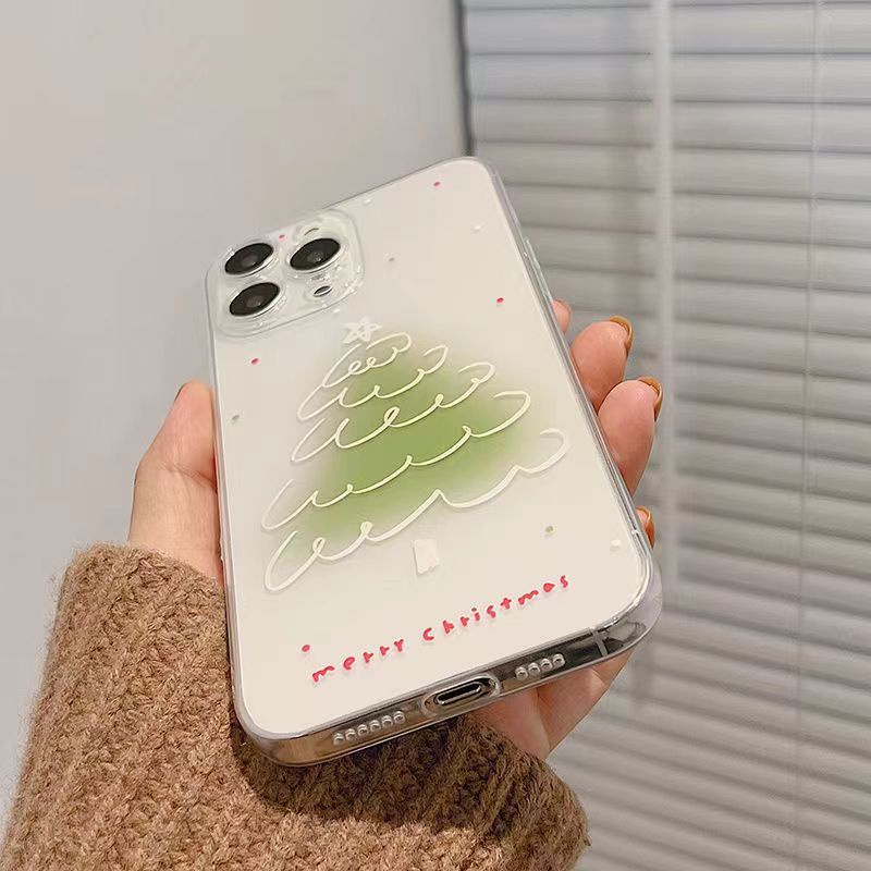 ✅Ốp Điện Thoại Mềm Trong Suốt Họa Tiết Cây Thông Noel Màu Gradient Cho Iphone 8p 11XRiPhone13Pro 1214 9YJO