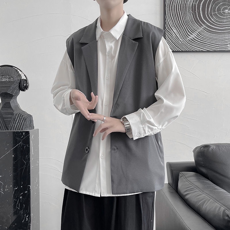 Áo Vest Đồng Phục Không Tay Dáng Rộng Thời Trang Mùa Hè Giản Dị Dành Cho Nam