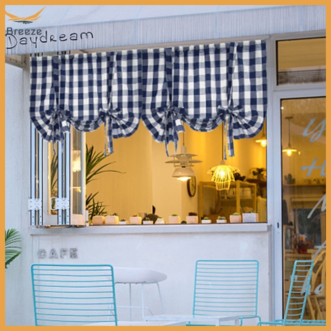 1 Rèm Cửa Vải Cotton Lanh Họa Tiết Kẻ Sọc Phong Cách Roman Độc Đáo Trang Trí Nhà Cửa