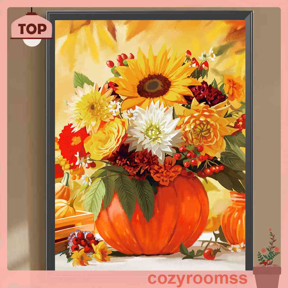 Tranh Đính Đá Kim Cương Toàn Bộ 5D DIY Hình Vẽ Hoa Trang Trí Nhà Cửa