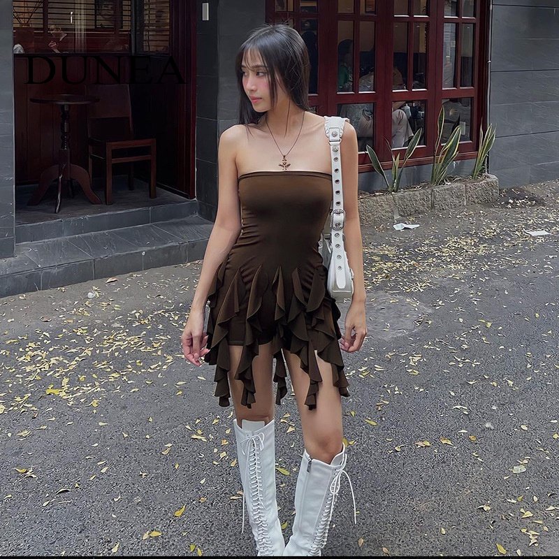 DUNEA Jumpsuit Không Tay Hở Vai Gợi Cảm Thời Trang Dành Cho Nữ