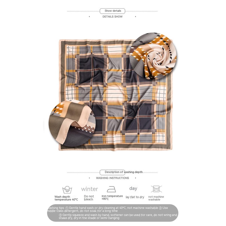 Khăn Choàng Cổ Hình Vuông 90 * 90cm 23 Năm In Họa Tiết Kẻ Sọc Màu Vàng Đen Sang Trọng Thời Trang Xuân Hè Cho Nữ