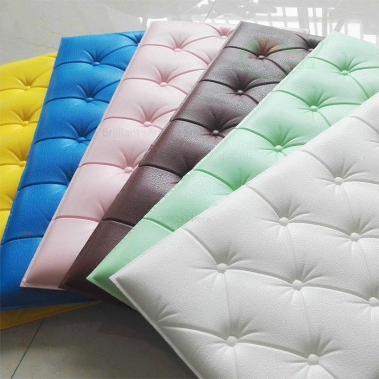 Nệm Tatami 3D Tự Dính Mềm Mại Dày Dặn Chống Va Chạm Dán Tường Phòng Ngủ Cho Bé