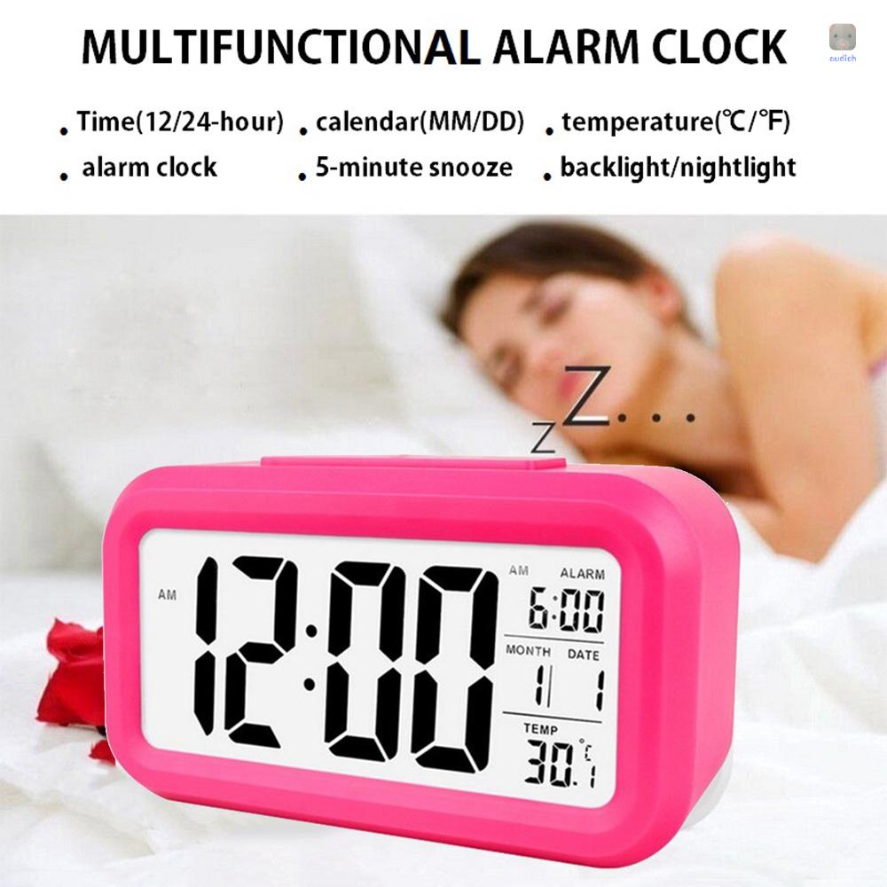 Đồng Hồ Báo Thức Kỹ Thuật Số Thông Minh Có Nút Bấm Nhiệt Độ Và Pin Hình Chữ Nhật Có Đèn Ngủ Cho Phòng Ngủ Trẻ Em Trai Bé Gái
