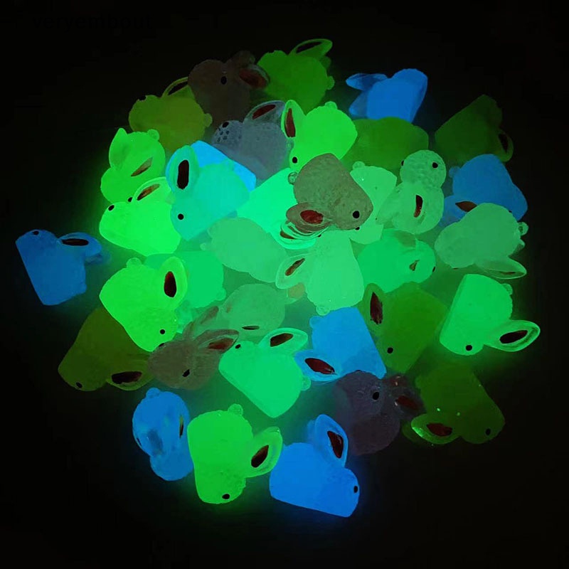 Set 5 Đồ trang trí Chai Nước Đá Hình Thỏ Dạ Quang Dùng Trang Trí Độc Đáo