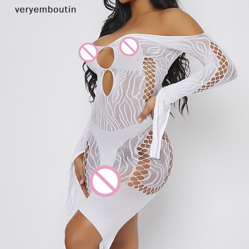 Đầm Tay Dài Hở Vai Phối Lưới Thời Trang Đi Biển Quyến Rũ Cho Nữ