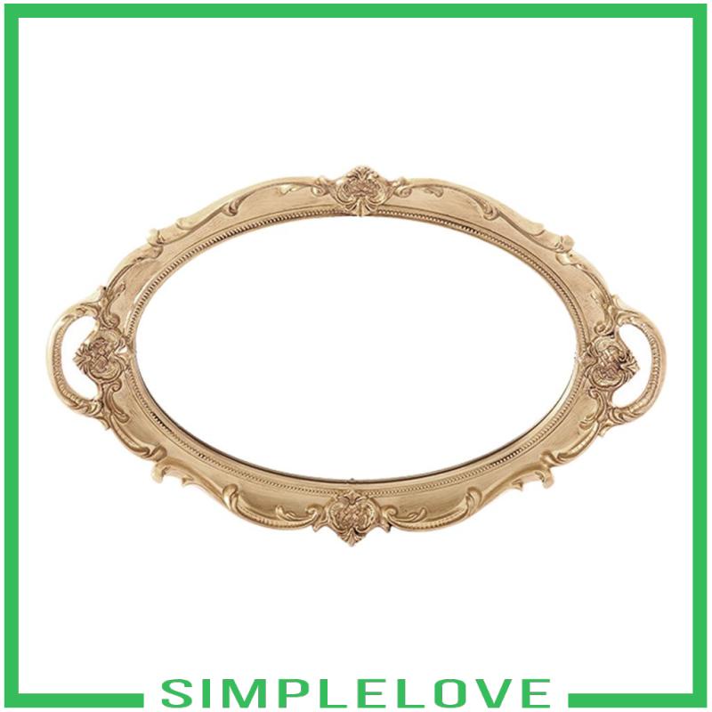 Khay Đựng Đồ Trang Sức / Nước Hoa Có Gương Trang Điểm Phong Cách Retro