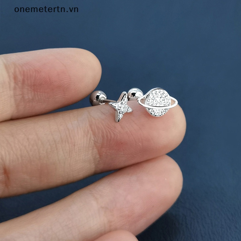 1 Cặp Bông Tai Đính Đá Zircon Hình Ngôi Sao / Xương Tai Thời Trang Cho Nữ
