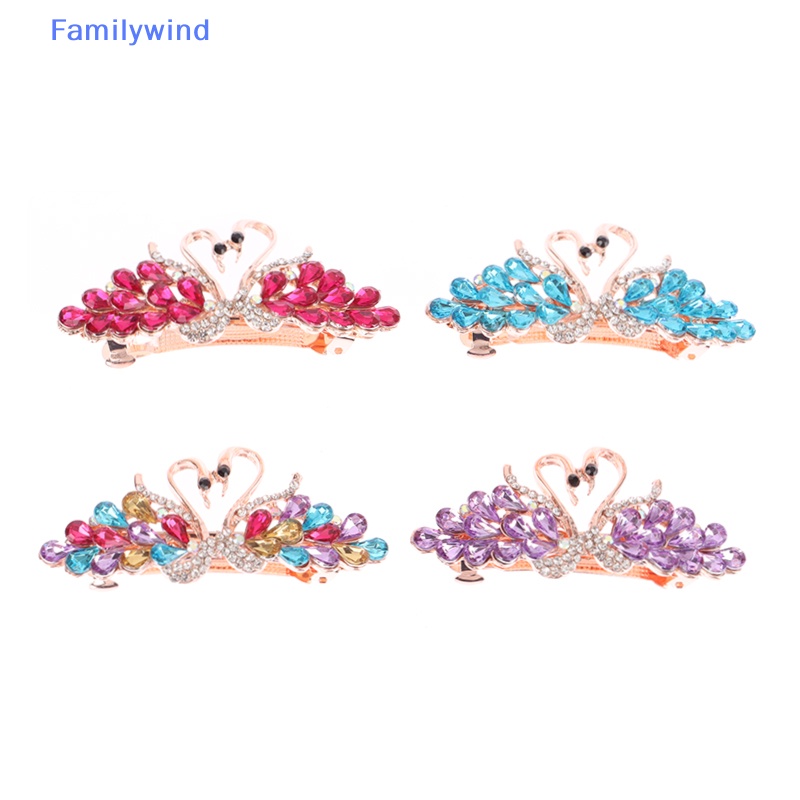 Kẹp Tóc Hình Thiên Nga Đính Đá Pha Lê Giả Bằng Kim Loại Tinh Tế Cho Nữ