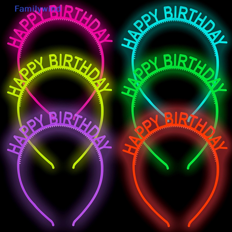 Băng Đô Nhựa Màu Vàng / Bạc in Chữ Happy Birthday Phát Sáng Cho Bé